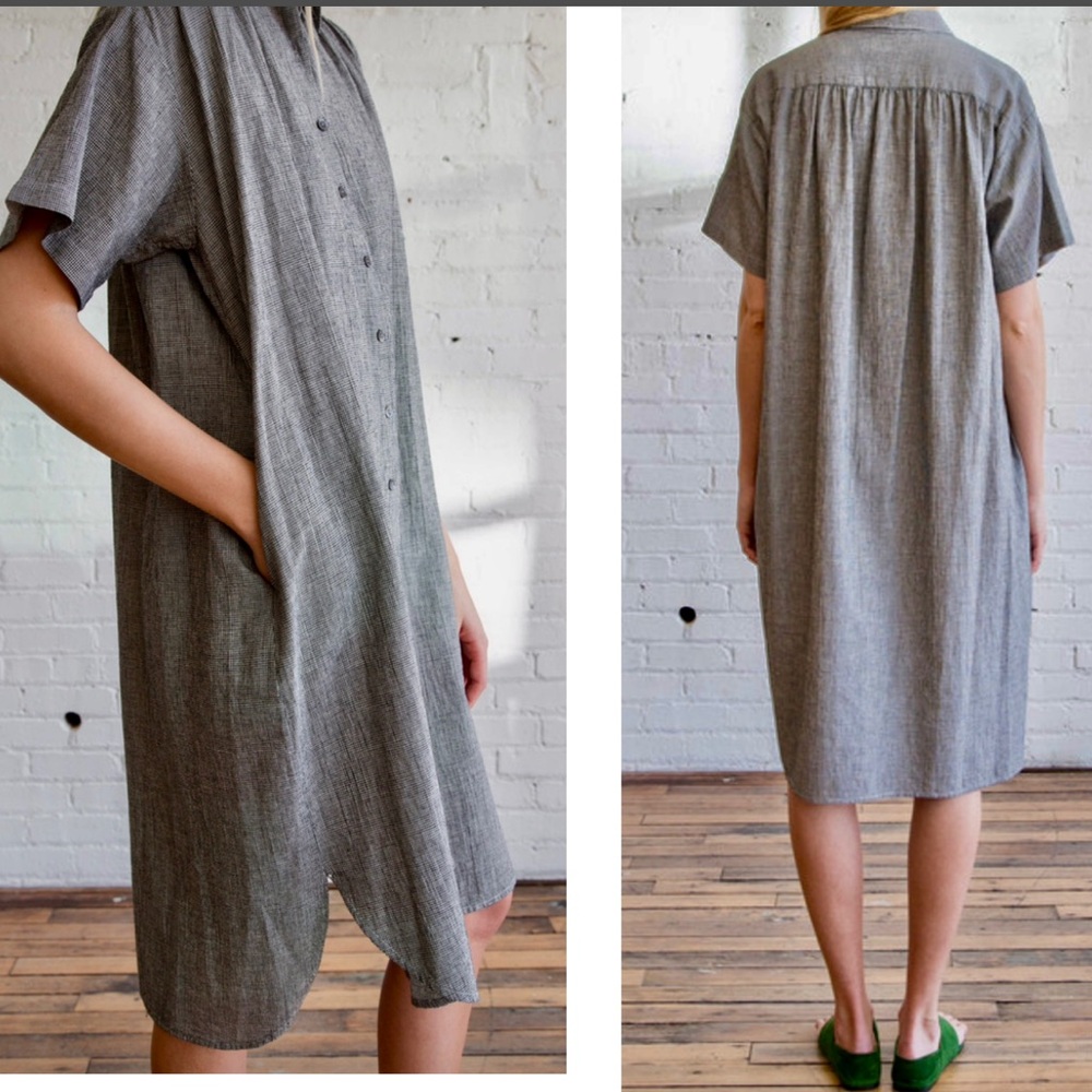 6397 Oversized Houndstooth Shirtdress - Picture 1 of 11